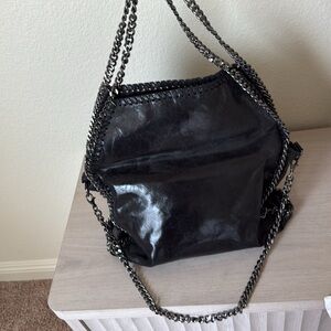 BRAND NEW GIGI MODA black leather chain bag